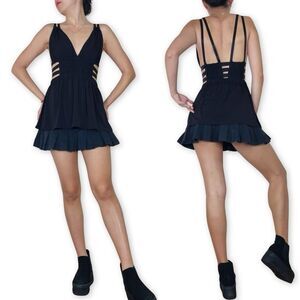 Express Black Strappy Cutout Aline Top